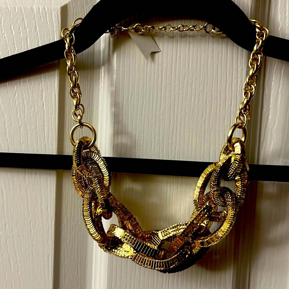 Banana Republic Gold Chain Statement Necklace